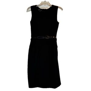NWT Jones New York Black Knee Length Sleeveless Sheath Black Dress. Size 8